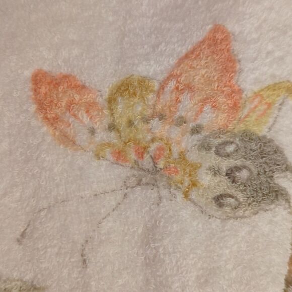 Vintage Canon white towel set‎ with floral and butterfly print - Picture 9 of 11